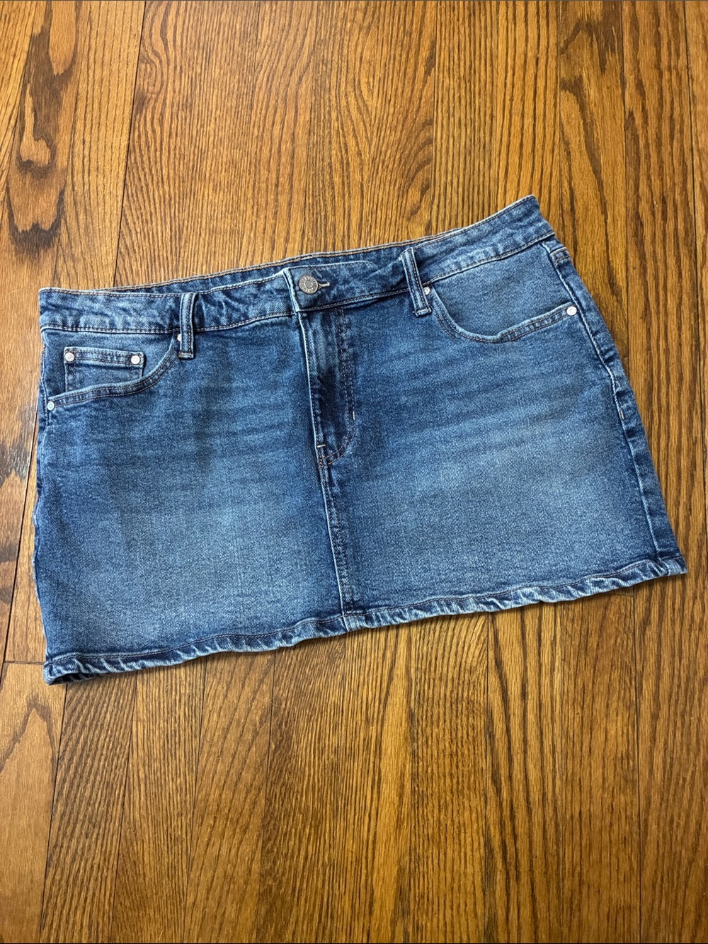 Altar’d State Blue Jean Denim Mini Skirt 99% cotton size XL